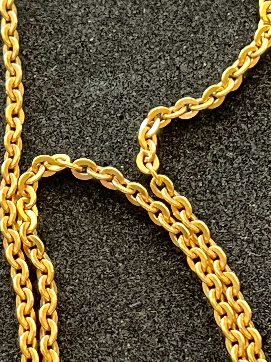 Chaine de coup en or jaune de 18 Carats, longueur 50.4 cm pour un poids de 8.5 grammes-photo-4