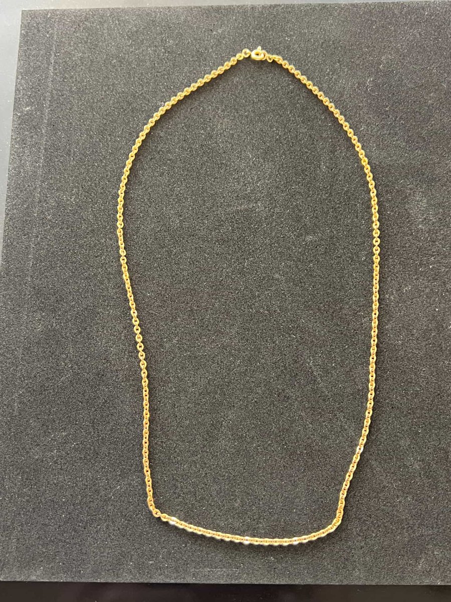 Chaine de coup en or jaune de 18 Carats, longueur 50.4 cm pour un poids de 8.5 grammes-photo-4