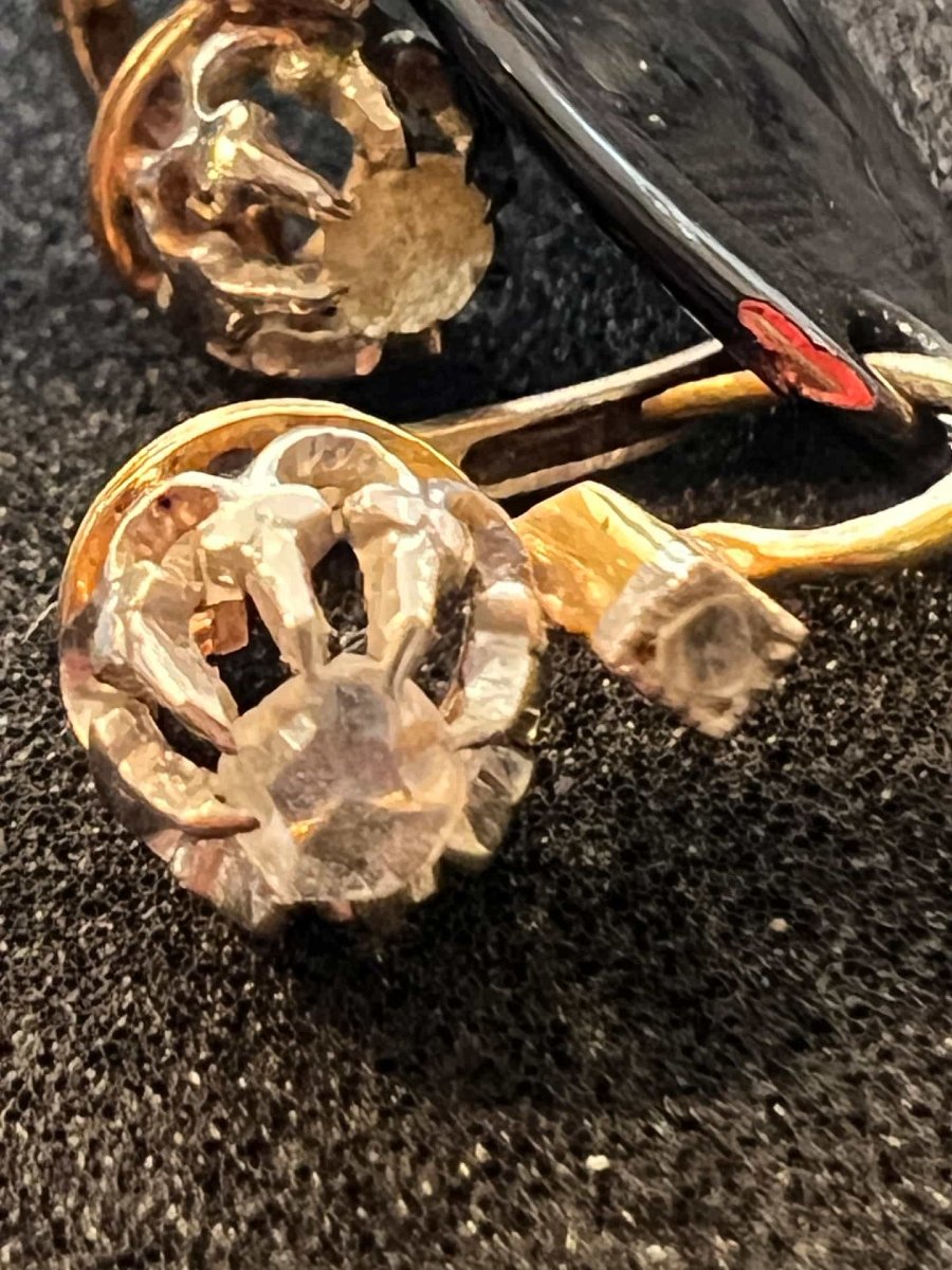 Pair Of 18-karat Gold Lever-back Earrings. Yellow Gold And White Gold, Gross Weight 2.2 G-photo-3