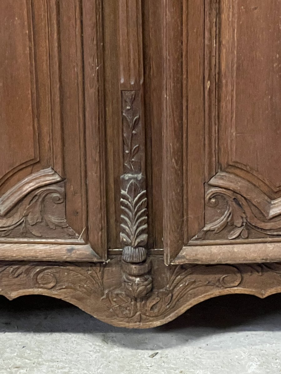 Armoire  de mariage en chêne. Chef-d’œuvre d’élégance et de tradition Normande du XIXe siècle-photo-2