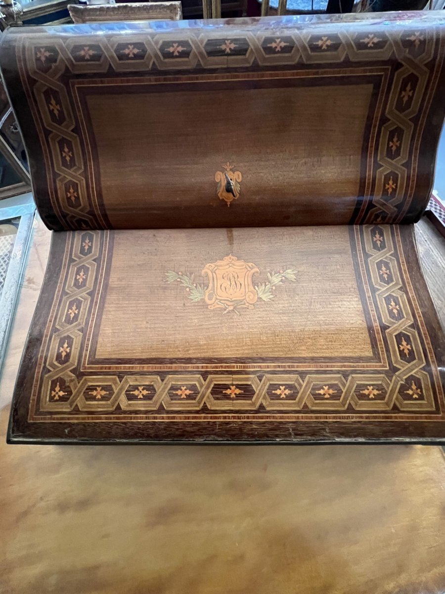 Ecritoire XIXe siècle, estampillé de Paul Sormani, époque Napoléon III, marqueterie-photo-4
