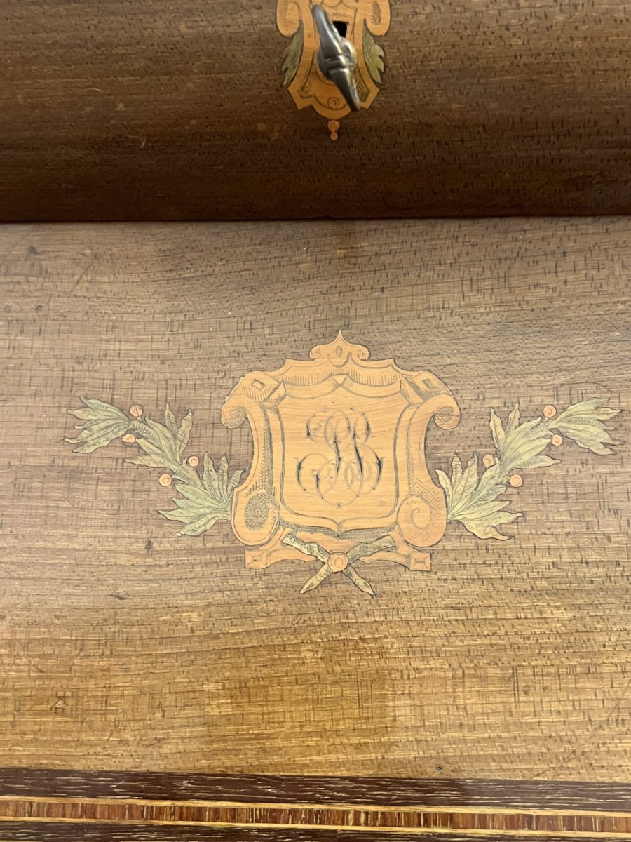 Ecritoire XIXe siècle, estampillé de Paul Sormani, époque Napoléon III, marqueterie-photo-2