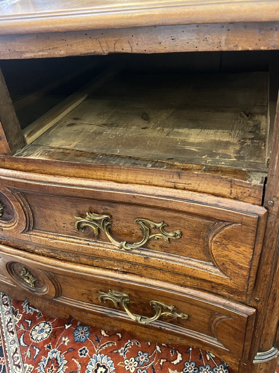 Commode Louis XV en noyer massif, époque XVIIIe, aux dimensions 112 x 58 x 78 cm-photo-6