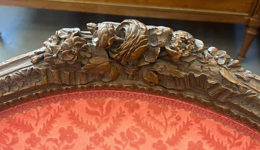 Pair Of Louis XVI-style Armchairs. Dating From The First Half Of The 19th Century, Richly Carved-photo-3
