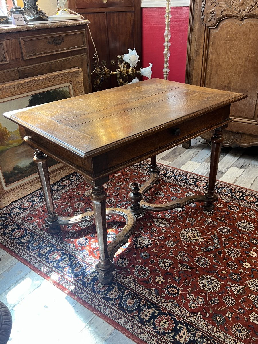 Louis XIII-style Coffee Table Made Of Solid Oak.  Regal Elegance And Artisanal Craftsmanship-photo-2