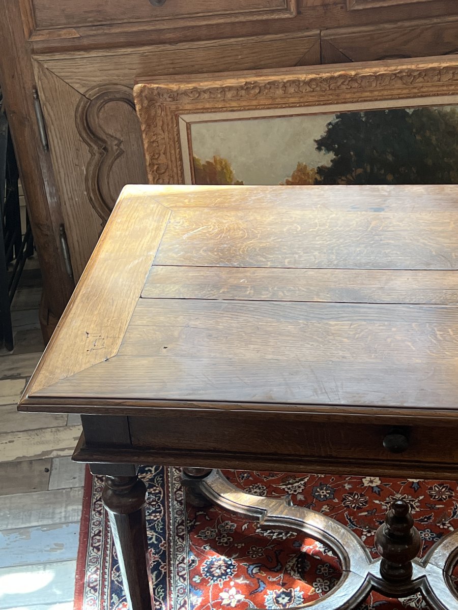 Louis XIII-style Coffee Table Made Of Solid Oak.  Regal Elegance And Artisanal Craftsmanship-photo-4