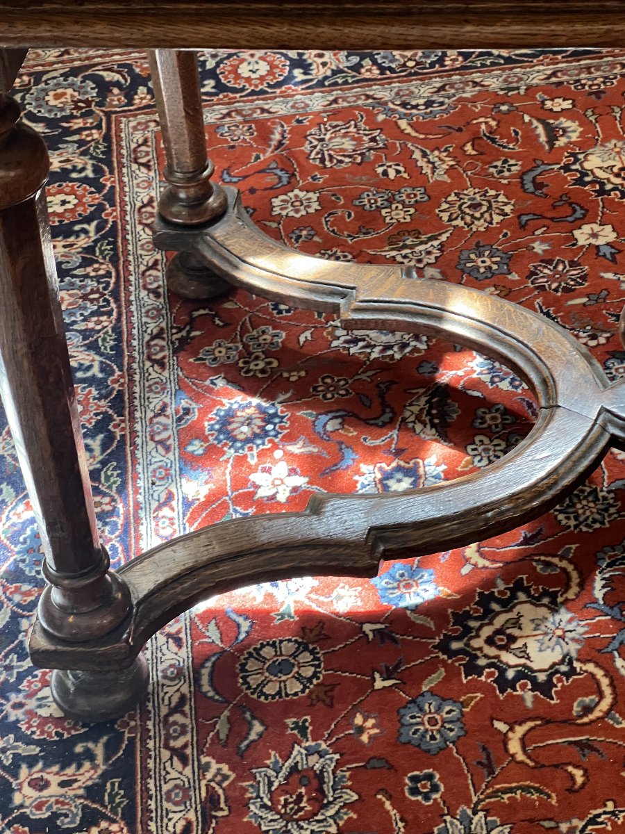 Louis XIII-style Coffee Table Made Of Solid Oak.  Regal Elegance And Artisanal Craftsmanship-photo-1