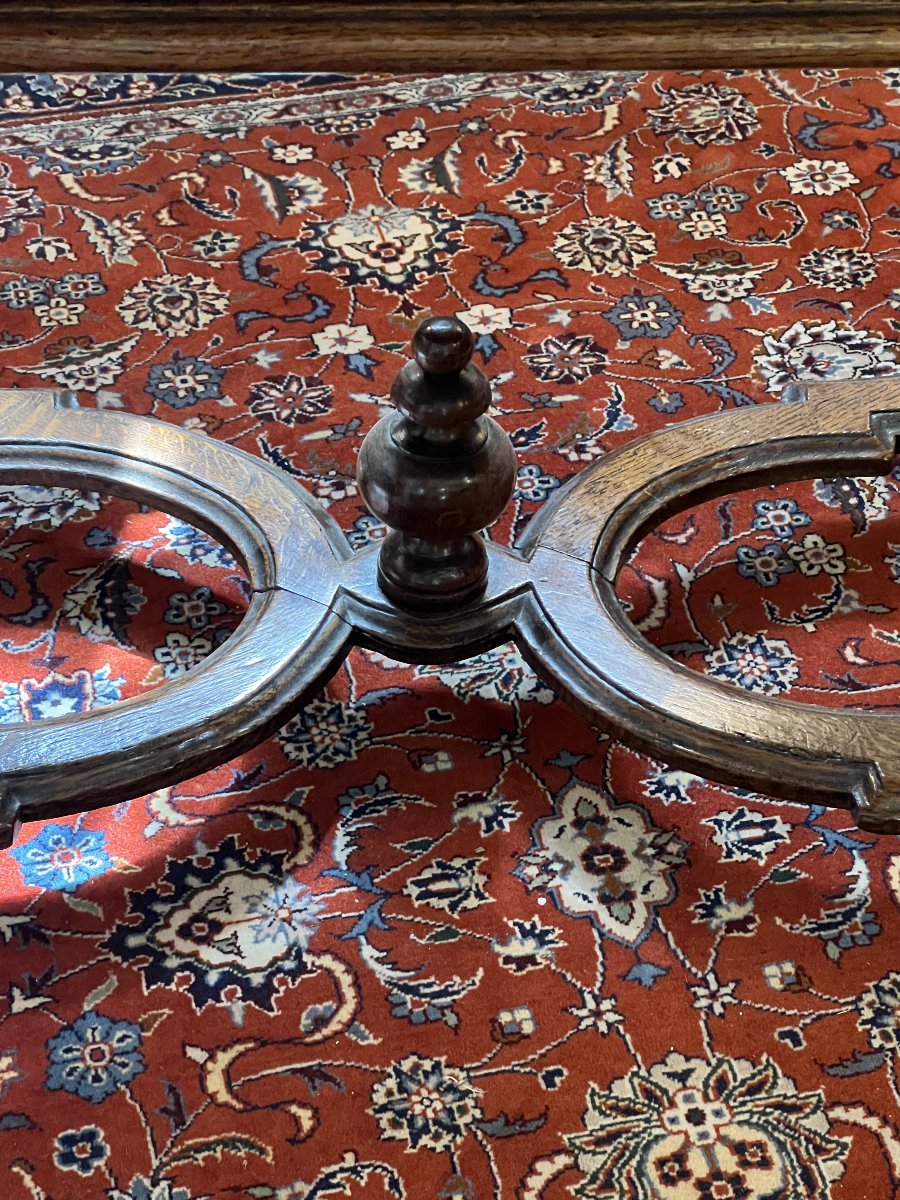 Louis XIII-style Coffee Table Made Of Solid Oak.  Regal Elegance And Artisanal Craftsmanship-photo-2