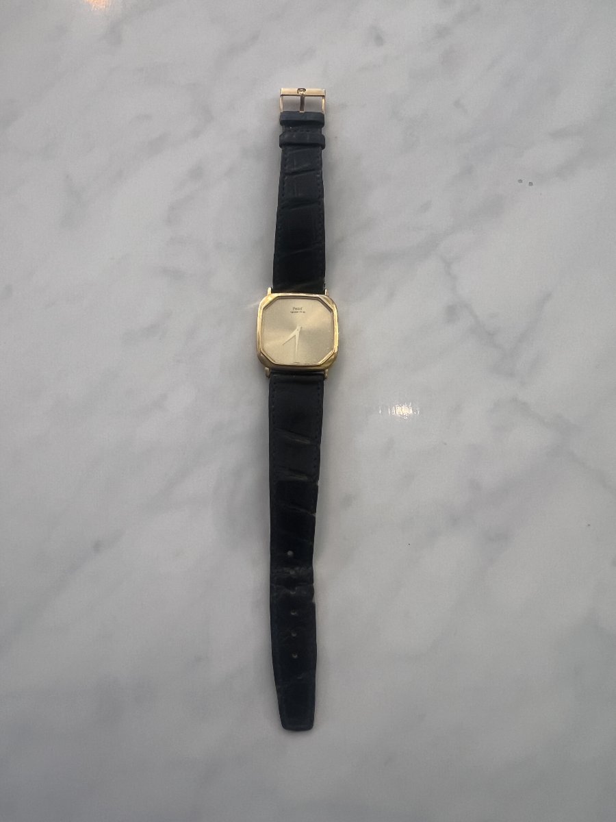 Montre vintage unisex de la grande maison PIAGET, vers 1990 en or jaune 18 Carats-photo-7