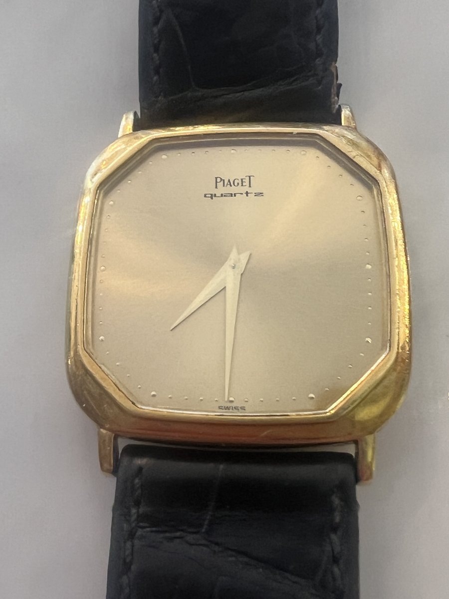 Montre vintage unisex de la grande maison PIAGET, vers 1990 en or jaune 18 Carats-photo-8