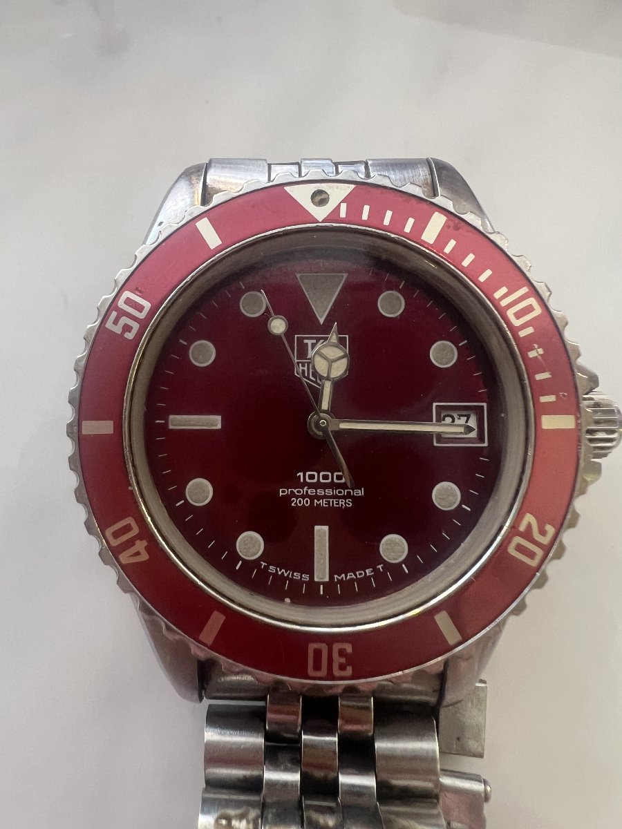 Tag Heuer Professional 1000, Reference 980.913n, Vintage Diving Watch With A Red Dial-photo-2