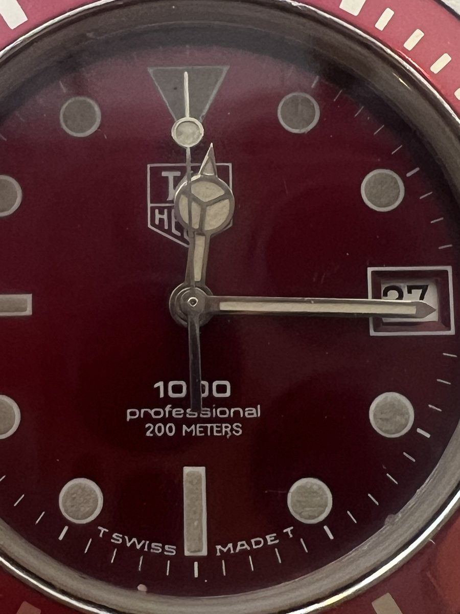 Tag Heuer Professional 1000, Reference 980.913n, Vintage Diving Watch With A Red Dial-photo-3