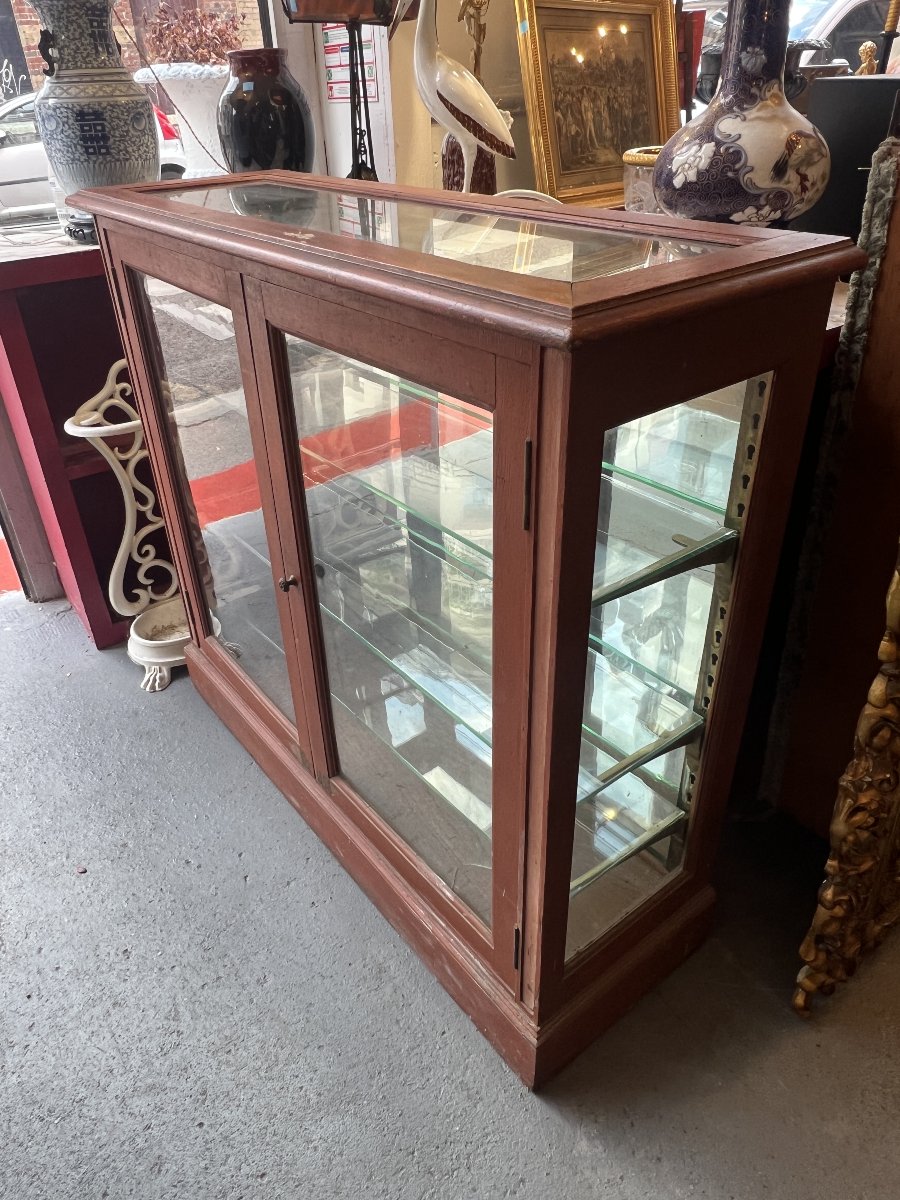 19th-century Store Display Case Made Of Painted Solid Oak, 100 X 34 X 90 Cm, Display Case-photo-2