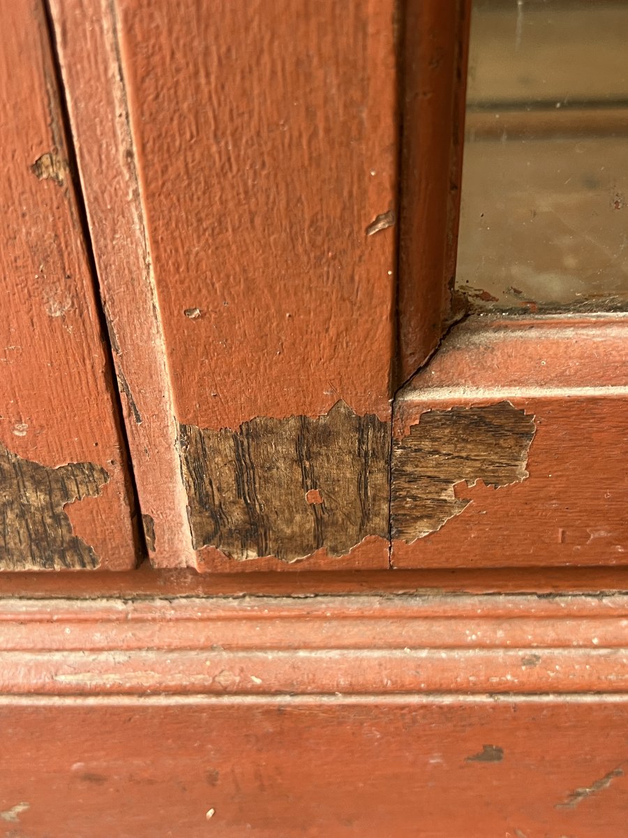 19th-century Store Display Case Made Of Painted Solid Oak, 100 X 34 X 90 Cm, Display Case-photo-2