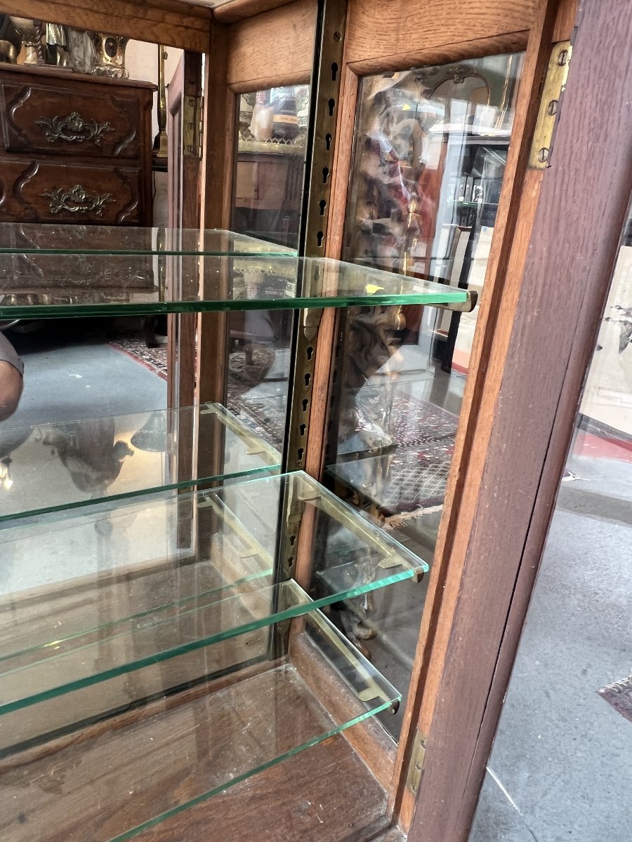 19th-century Store Display Case Made Of Painted Solid Oak, 100 X 34 X 90 Cm, Display Case-photo-4