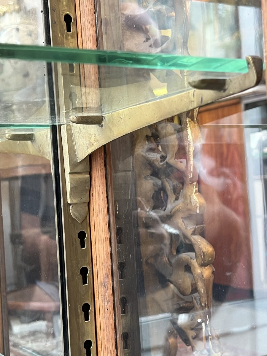 19th-century Store Display Case Made Of Painted Solid Oak, 100 X 34 X 90 Cm, Display Case-photo-5