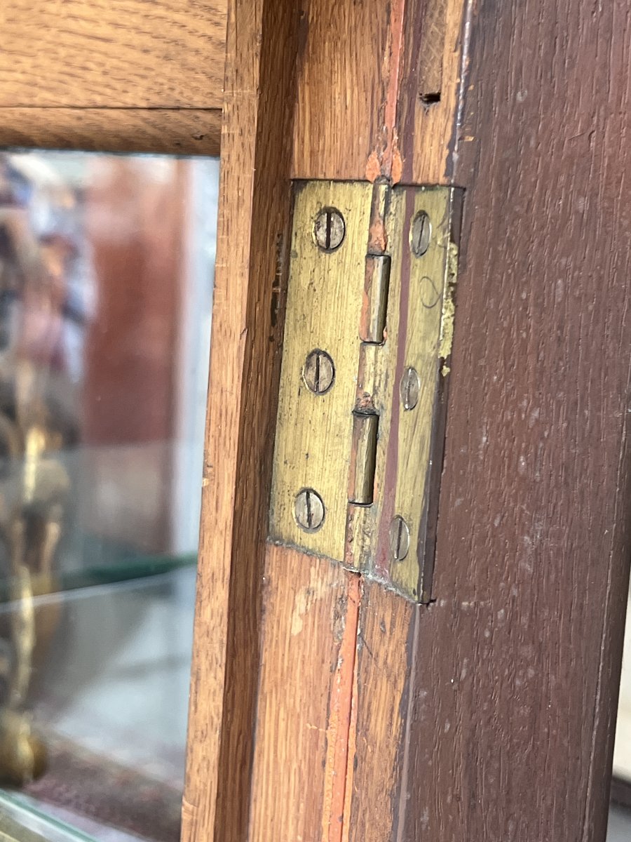 19th-century Store Display Case Made Of Painted Solid Oak, 100 X 34 X 90 Cm, Display Case-photo-8
