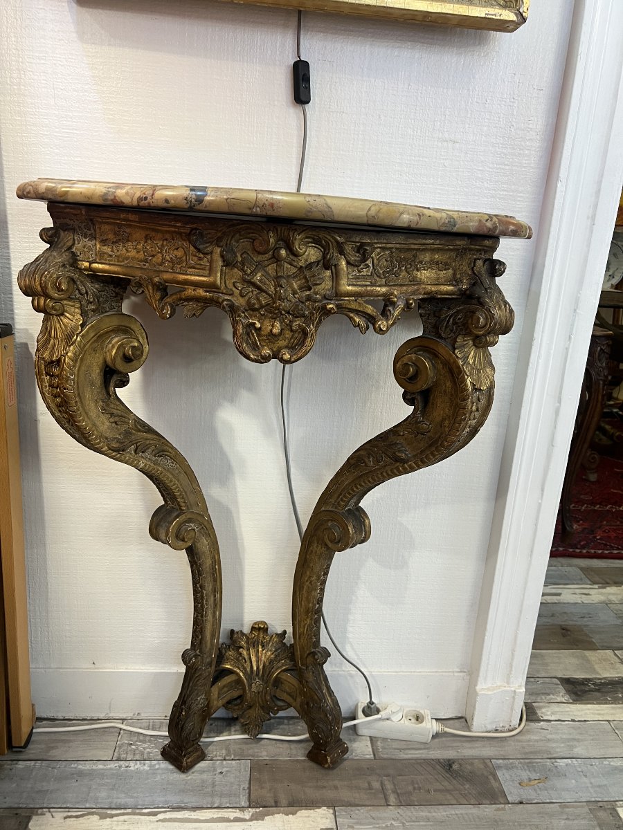 Antique Window-to-window Console Table, Restored In The Louis XIV Style, Circa 1830-photo-2
