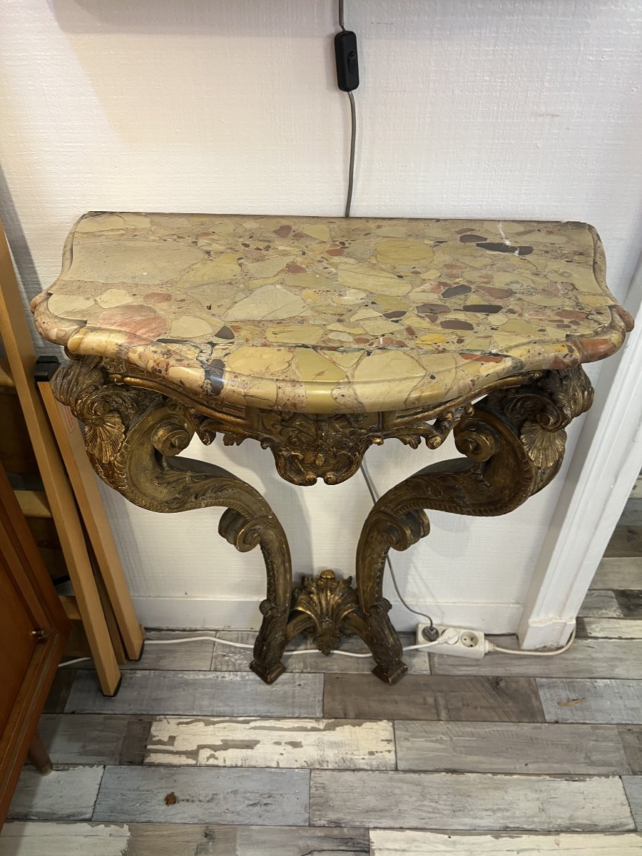 Antique Window-to-window Console Table, Restored In The Louis XIV Style, Circa 1830-photo-4