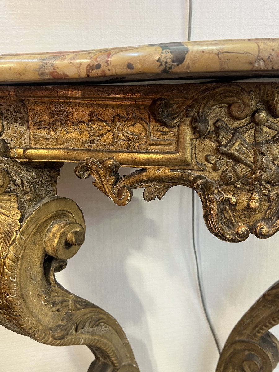 Antique Window-to-window Console Table, Restored In The Louis XIV Style, Circa 1830-photo-2