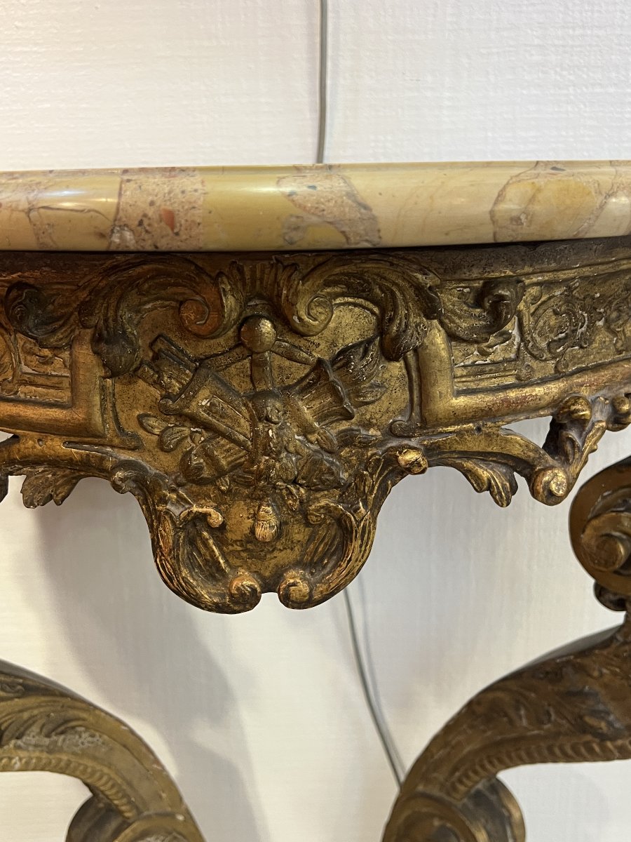 Antique Window-to-window Console Table, Restored In The Louis XIV Style, Circa 1830-photo-3