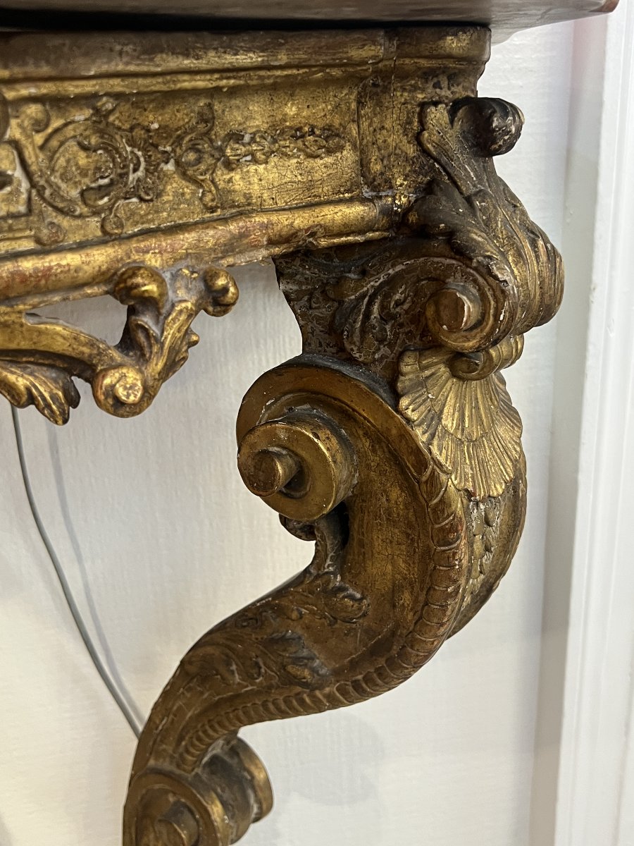 Antique Window-to-window Console Table, Restored In The Louis XIV Style, Circa 1830-photo-5