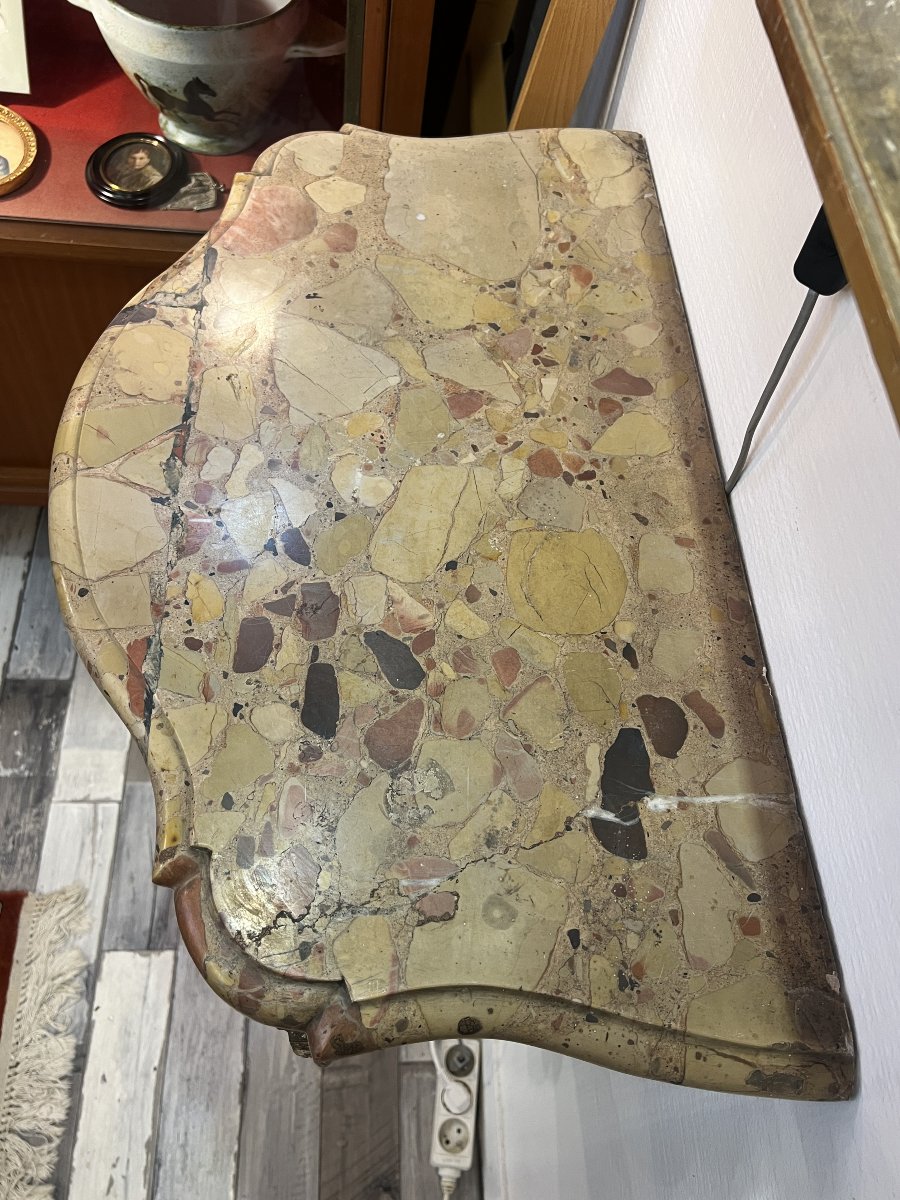 Antique Window-to-window Console Table, Restored In The Louis XIV Style, Circa 1830-photo-8