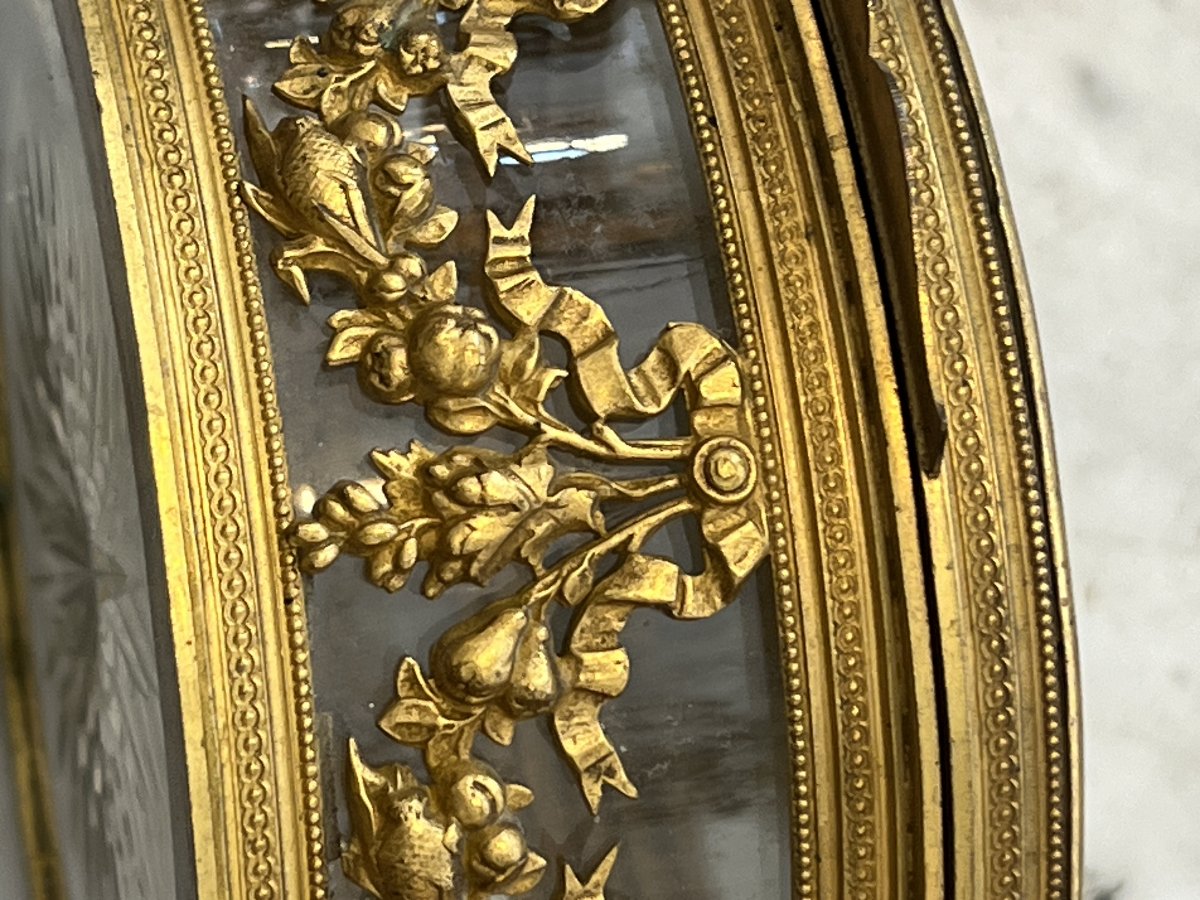Limoges Enamel Box With Engraved Glass And Chased Bronze In The Louis XVI Style, Late 19th Century -photo-6