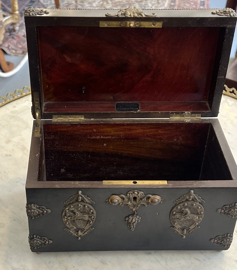 Napoleon III Liqueur Set In Blackened Wood, Late 19th Century, With A Zimberg Label-photo-6