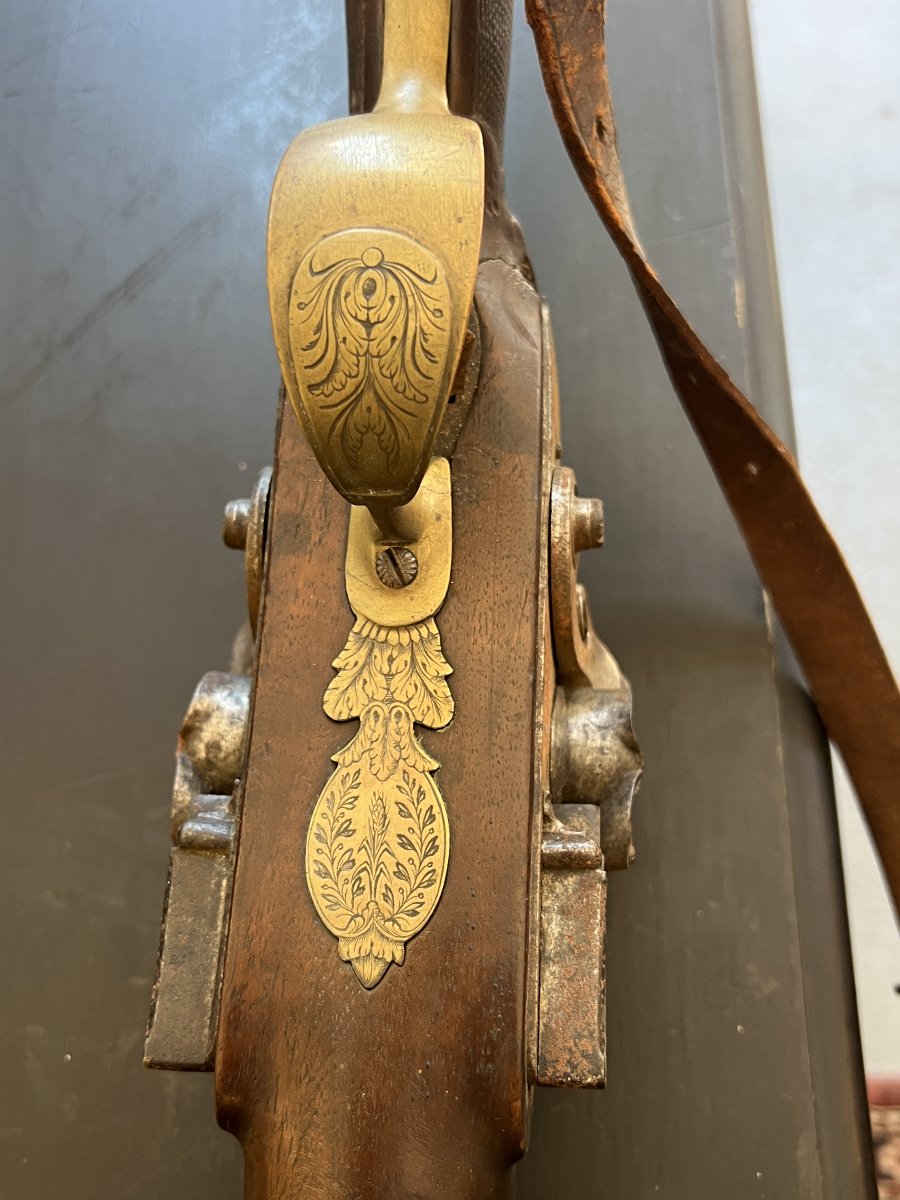 FUSIL DE CHASSE ARTISANAL À PERCUSSION fin XVIIIe, Normandie, Yvetot, répertorié vers 1845-photo-6