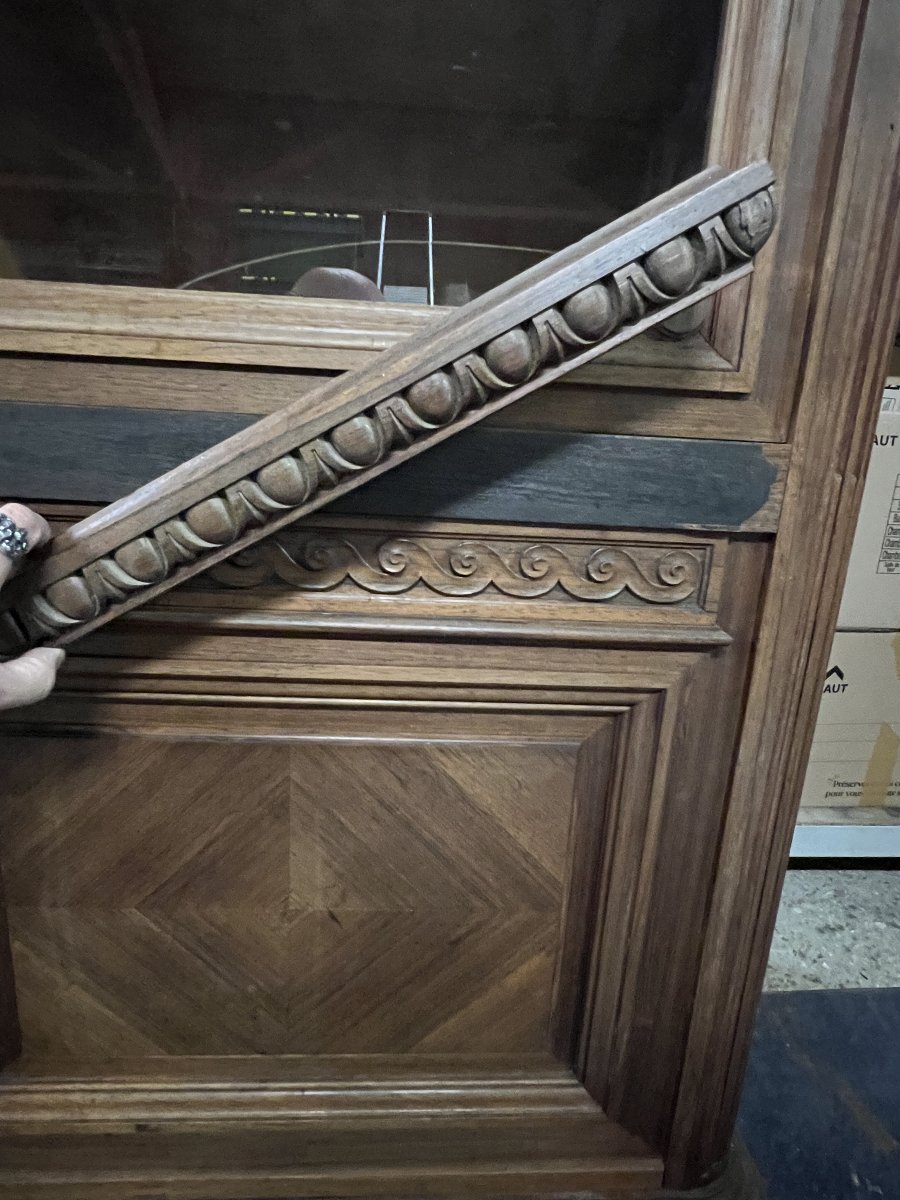 Grande bibliothèque vitrine de propriété d’époque XIXe siècle en acajou massif-photo-2