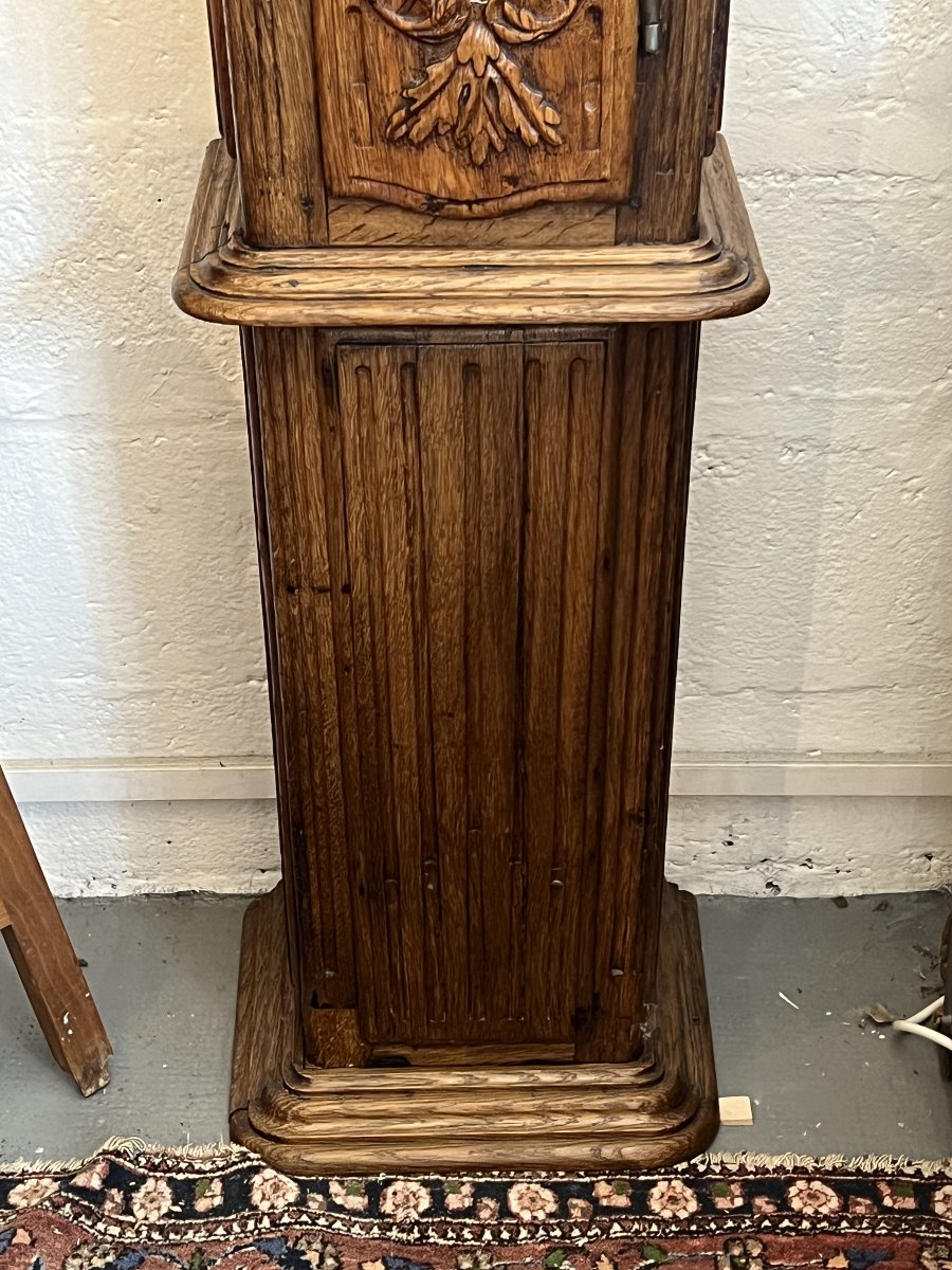 Late 18th-century Normandy Floor Clock Made Of Carved Wood, Medium-grained Oak-photo-2