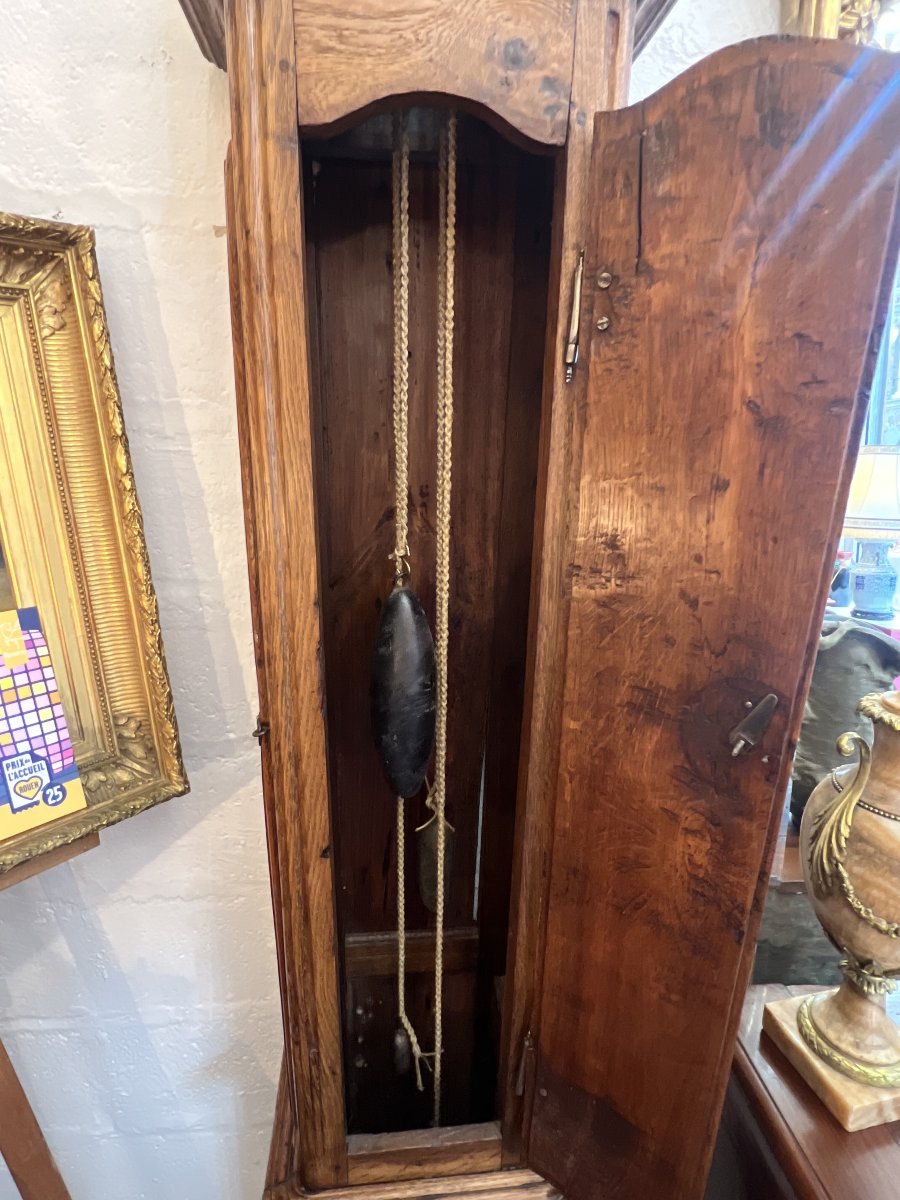 Late 18th-century Normandy Floor Clock Made Of Carved Wood, Medium-grained Oak-photo-8