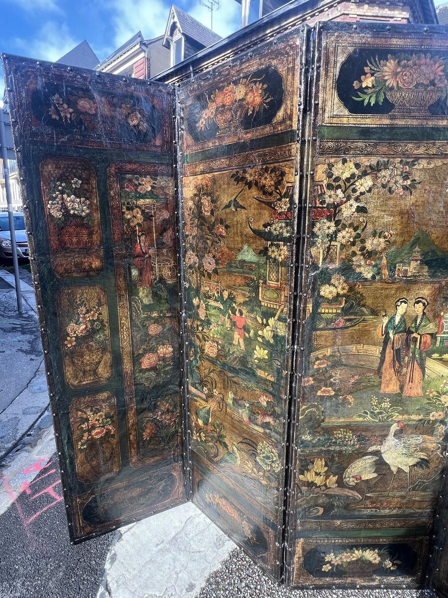 Four-panel Folding Screen Depicting Palace Scenes; China, Qing Dynasty, 18th Century-photo-2