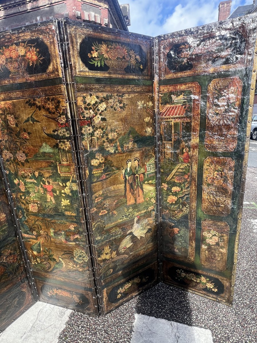 Four-panel Folding Screen Depicting Palace Scenes; China, Qing Dynasty, 18th Century-photo-3