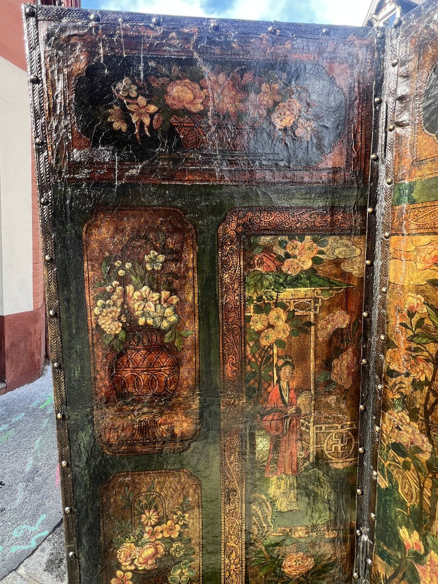 Four-panel Folding Screen Depicting Palace Scenes; China, Qing Dynasty, 18th Century-photo-4
