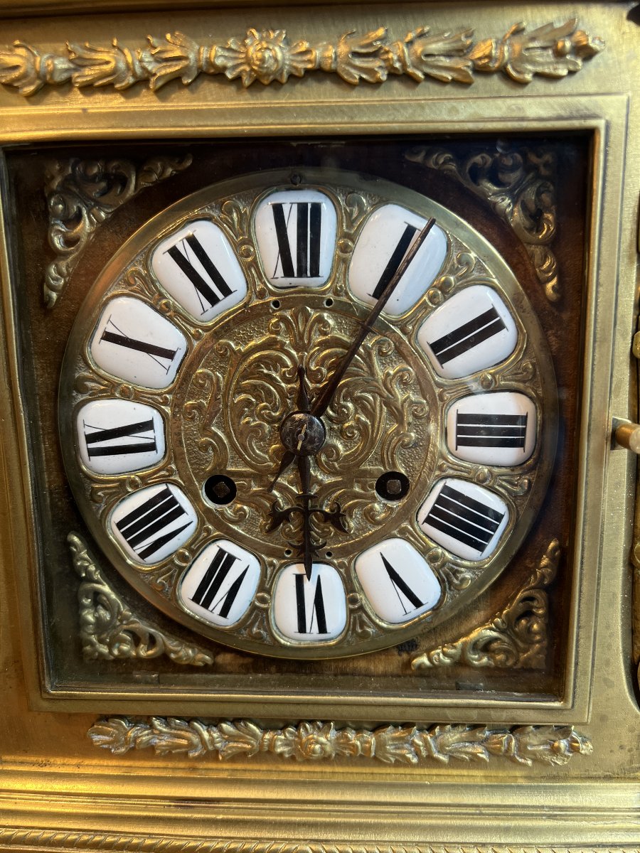 Lerolle Frères, Napoleon III-era Gilded Bronze Table Clock, 19th Century-photo-2