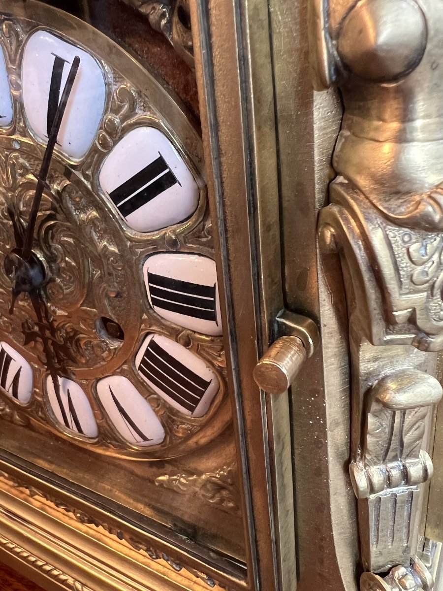 Lerolle Frères, Napoleon III-era Gilded Bronze Table Clock, 19th Century-photo-3