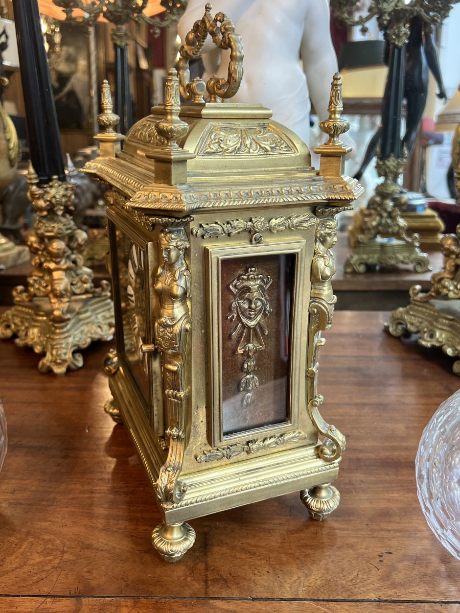 Lerolle Frères, Napoleon III-era Gilded Bronze Table Clock, 19th Century-photo-4