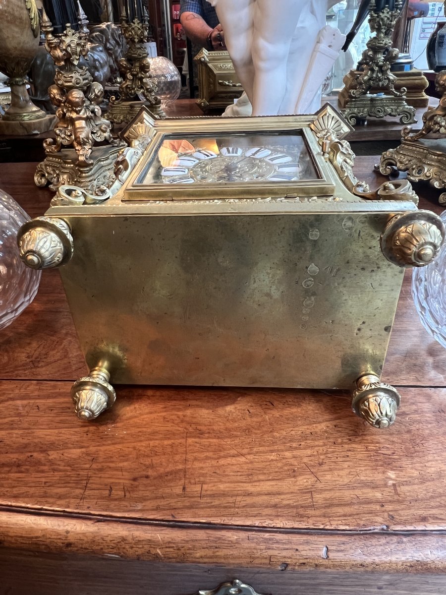 Lerolle Frères, Napoleon III-era Gilded Bronze Table Clock, 19th Century-photo-8