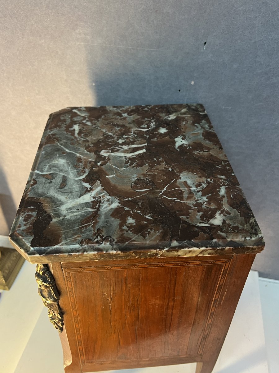 Miniature Chest Of Drawers, Known As A "maîtresse" Chest, Made Of Wood Veneer And Marquetry, Late 18th Century -photo-2