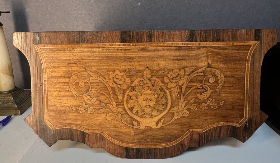 Commode dites de maîtrise en bois de placage et marqueterie à décor de masque de grotesque XIXe-photo-6