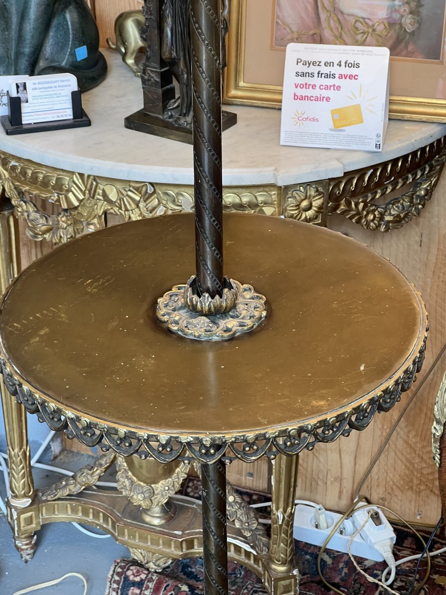 Importante lampe de parquet à tablette d'époque Napoléon III, Époque : Fin du XIXe siècle/ 1870-photo-3