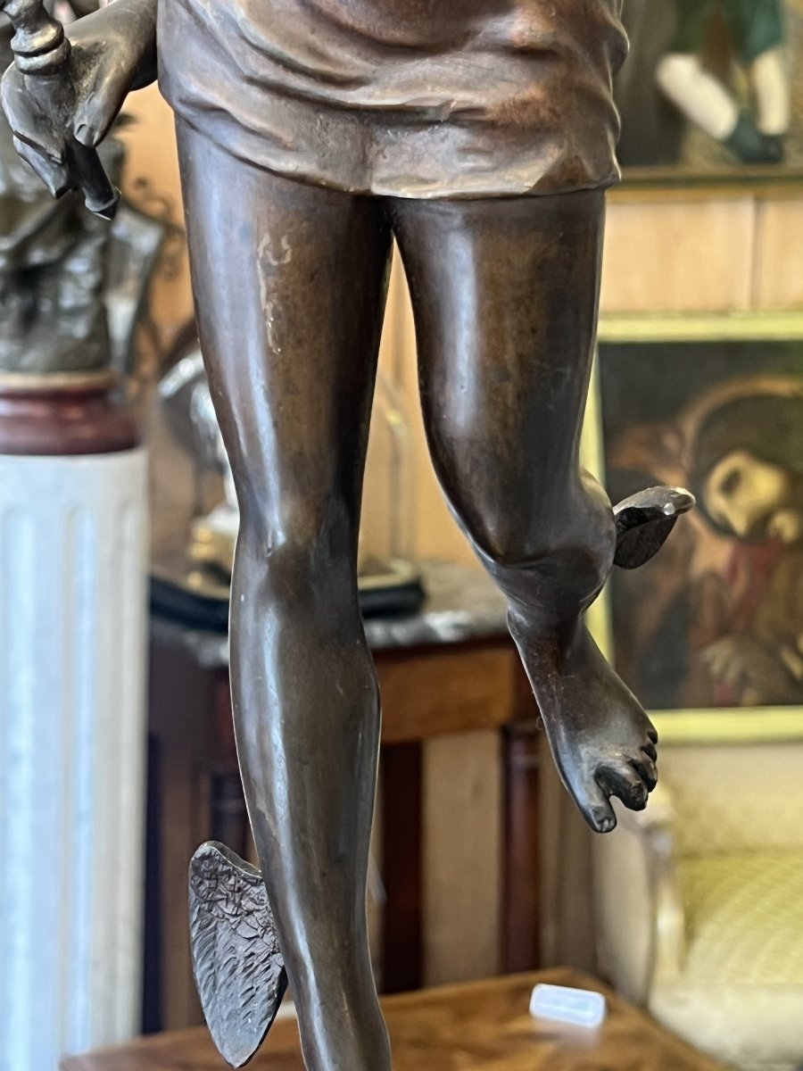GADAIX, sculpture  bronze à patine brune nuancée représentant une nymphe ou bacchante dansante.-photo-3