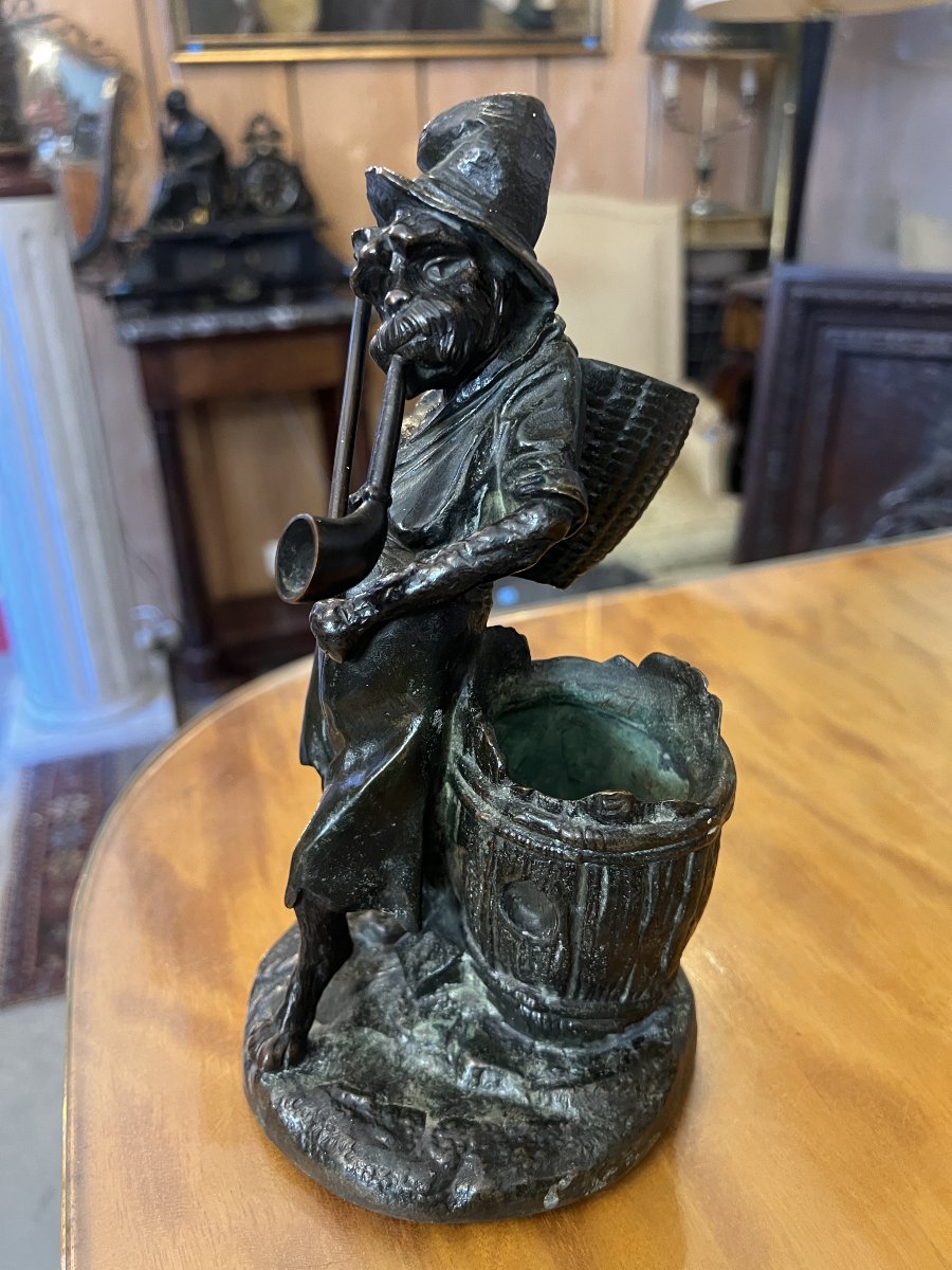 Anthropomorphic Bronze Sculpture In A Satirical Style, Depicting A Humanized Dog; Height: 22.5 Cm-photo-3