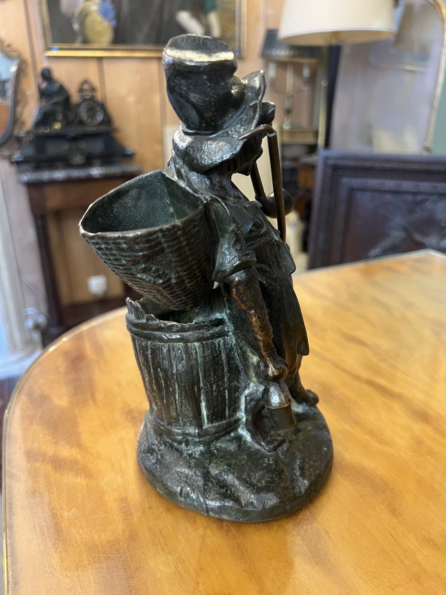 Anthropomorphic Bronze Sculpture In A Satirical Style, Depicting A Humanized Dog; Height: 22.5 Cm-photo-5