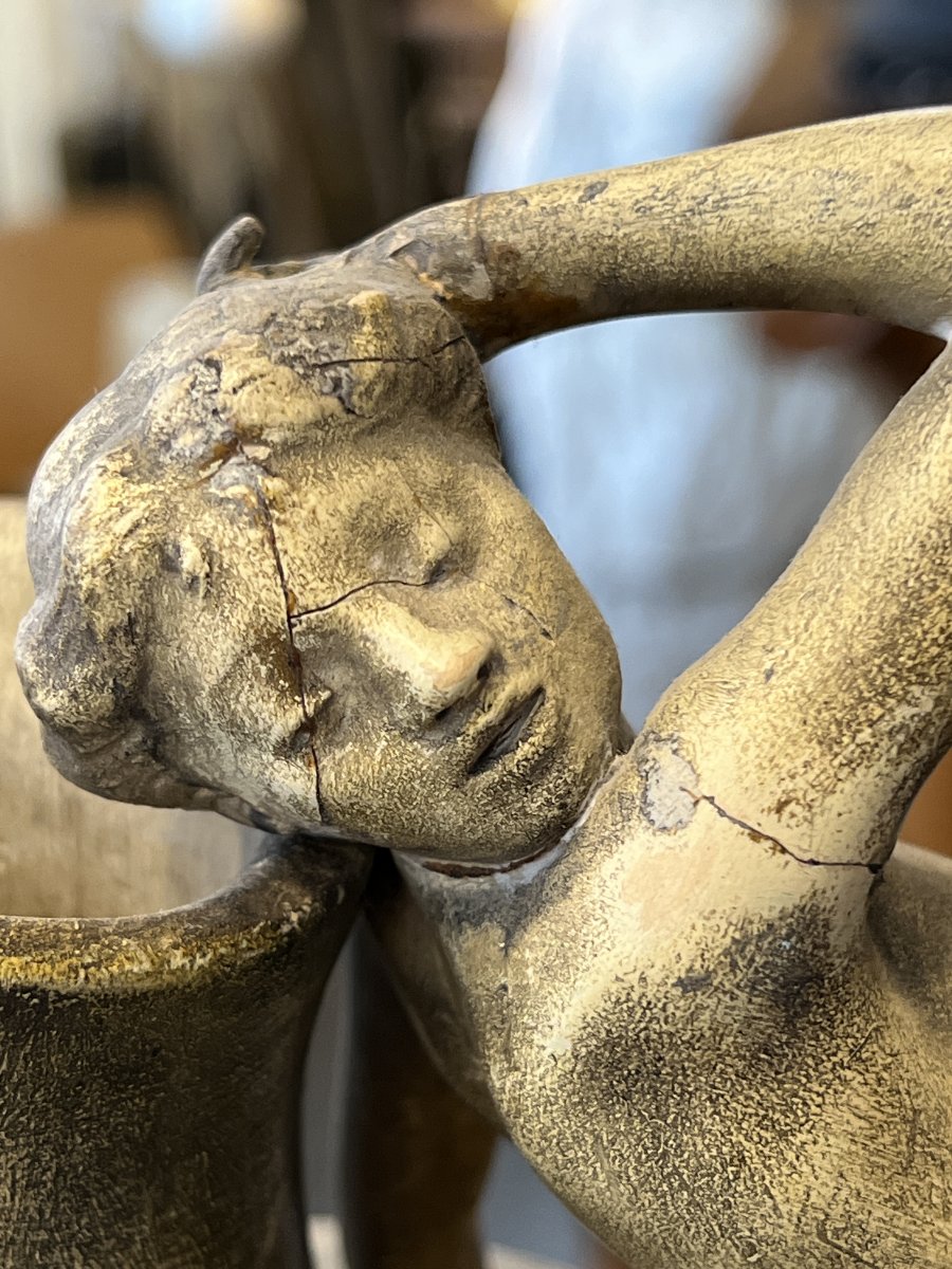 Art Nouveau-style Figurative Terracotta Vase By Auguste Ledru And Friedrich Goldscheider-photo-2