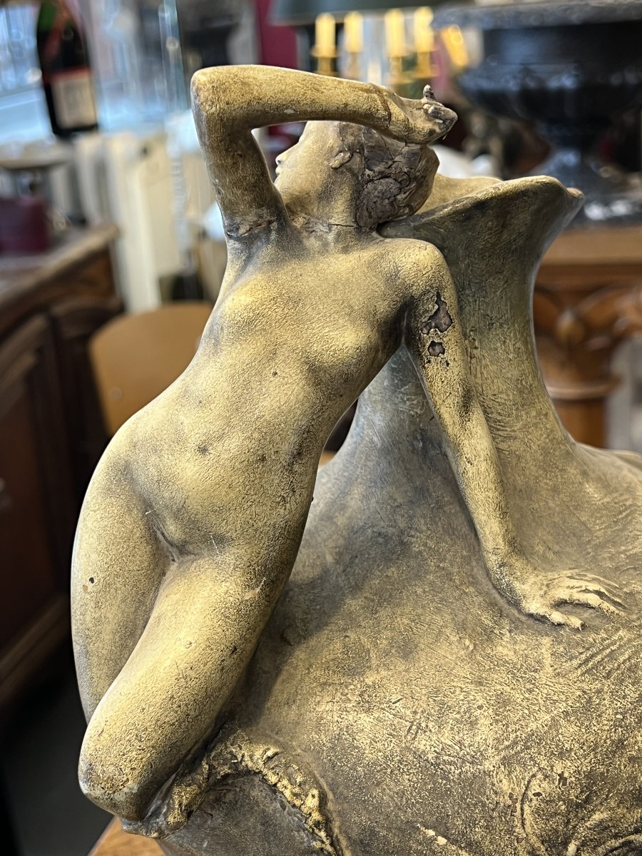 Art Nouveau-style Figurative Terracotta Vase By Auguste Ledru And Friedrich Goldscheider-photo-3