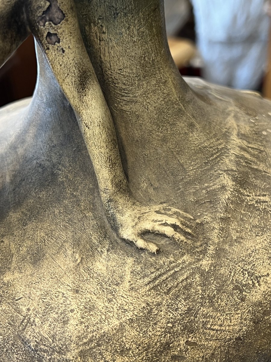 Art Nouveau-style Figurative Terracotta Vase By Auguste Ledru And Friedrich Goldscheider-photo-5