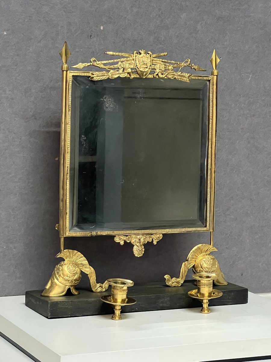 Miroir de toilette mécanique, dit « de table » ou « de barbier », Empire  (circa 1805-1810 )